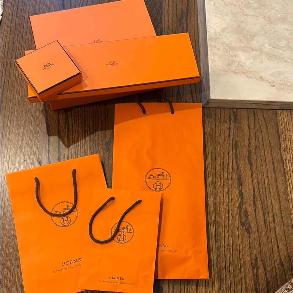 Hermès Orange Gift Bags and Boxes
